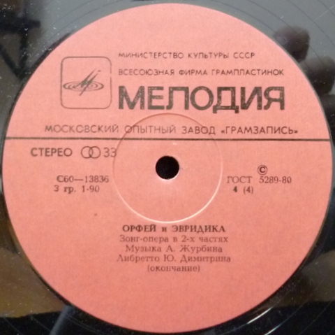 Орфей и Эвридика (Зонг-опера в 2-х частях)