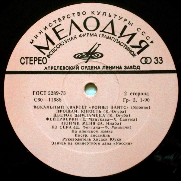 ВОКАЛЬНЫЙ КВАРТЕТ «РОЙЯЛ НАЙТС» (Япония)