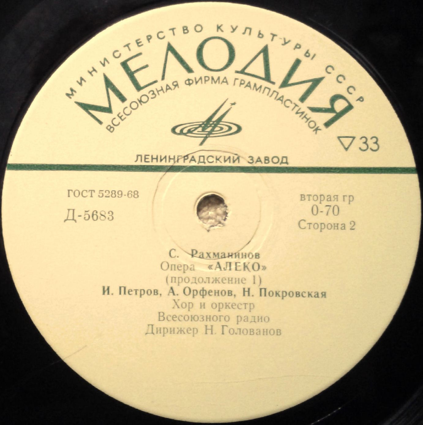 С. РАХМАНИНОВ (1873–1943): «Алеко», опера