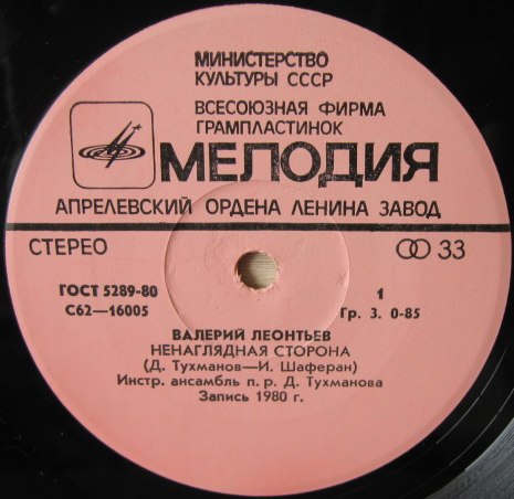 Валерий Леонтьев поёт песни Давида Тухманова