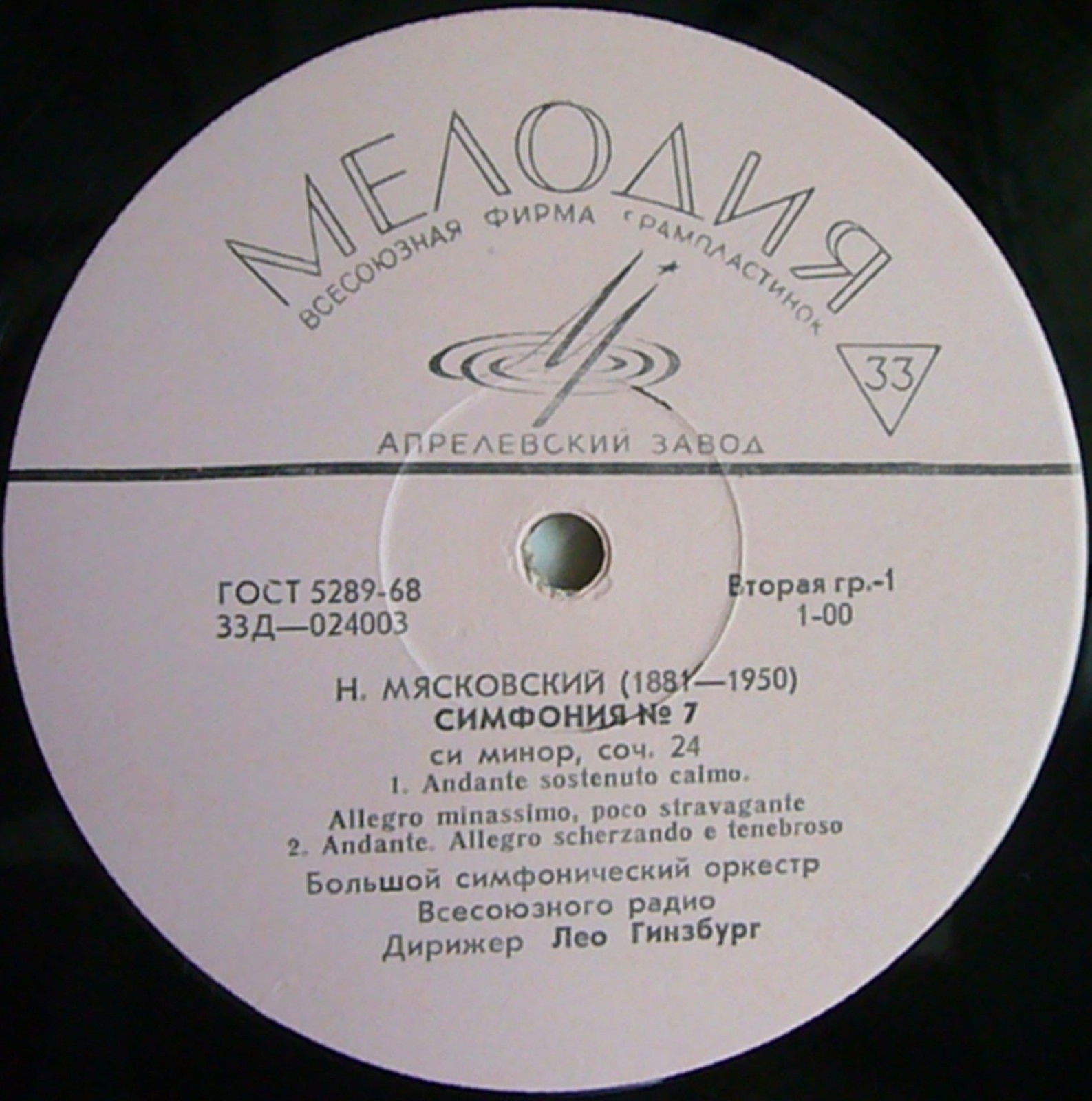 Н. МЯСКОВСКИЙ. Дирижирует Лео Гинзбург