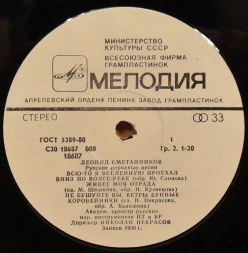 Леонид Сметанников. Русские народные песни