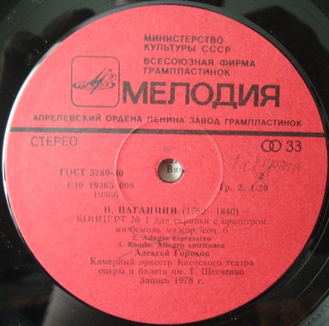 Н. ПАГАНИНИ (1782-1840): Концерт N 1