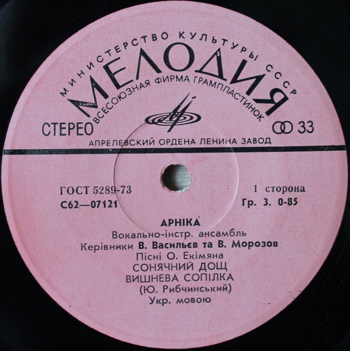 ВИА «АРНIКА». Пiснi Олексiя Екiмяна