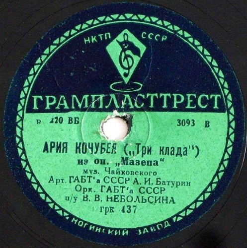 А. Батурин -  «Три клада», ария Кочубея / Песня Томского