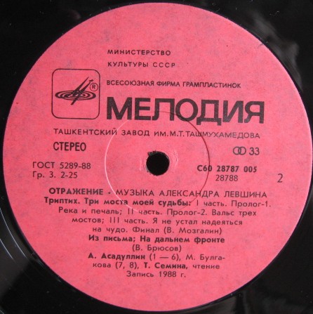 Александр ЛЕВШИН. «Отражение», песни