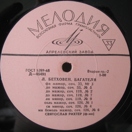 Л. БЕТХОВЕН (1770–1827): Соната №8 для ф-но «Патетическая» / Багатели (С. Рихтер, ф-но)