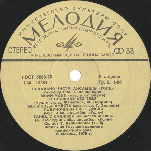 ВОКАЛЬНЫЙ ДУЭТ "ЛИПС" и ВИА "ГОЛД" (Великобритания) В МОСКВЕ