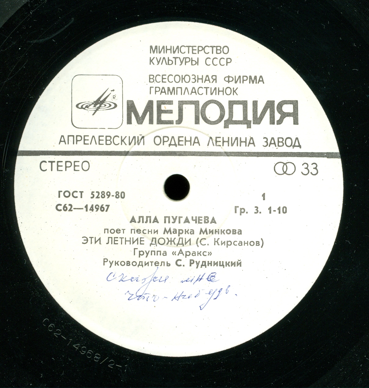 Алла Пугачева поёт песни Марка Минкова