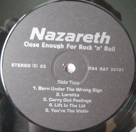 Nazareth. CLOSE ENOUGH FOR ROCK`N`ROLL