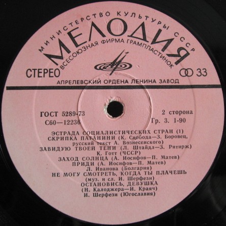 Эстрада социалистических стран (I)