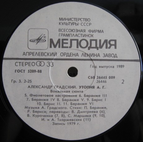 Александр Градский - Утопия А. Г. (вокальная сюита)