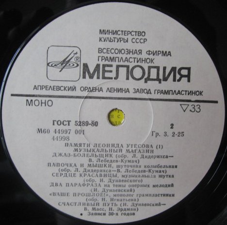 Памяти Леонида Утёсова (1). Музыкальный магазин