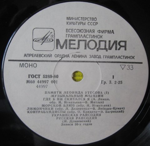 Памяти Леонида Утёсова (1). Музыкальный магазин