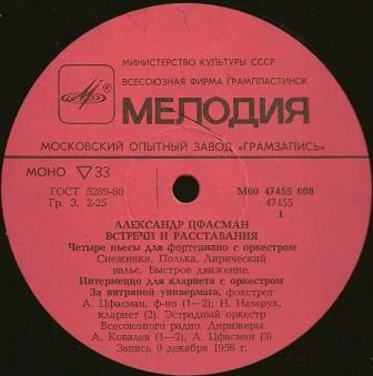 Александр Цфасман. Встречи и расставания