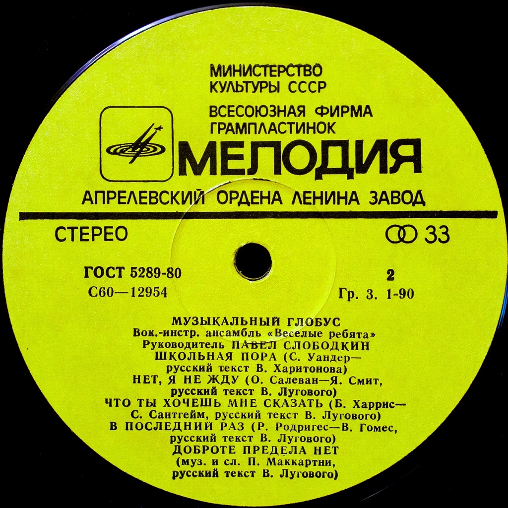 ВИА «Весёлые ребята»: Музыкальный глобус