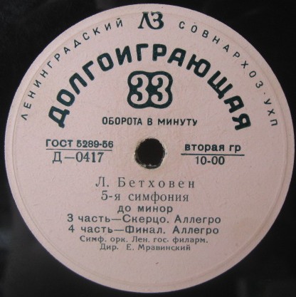 Л. БЕТХОВЕН (1770–1827): Симфония № 5 до минор, соч. 67 (Е. Мравинский)