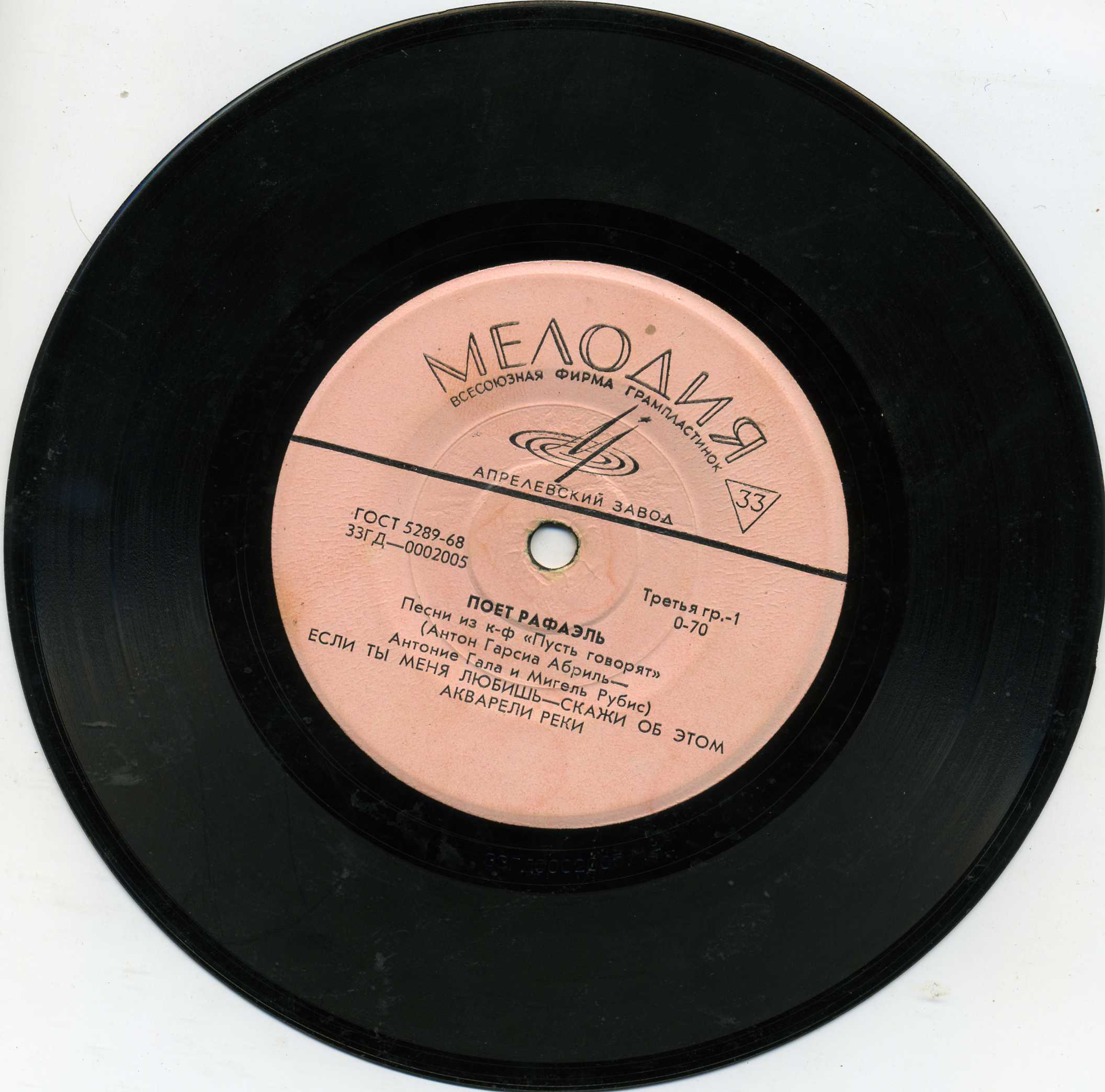 Поёт Рафаэль. Песни из к/ф «Пусть говорят»