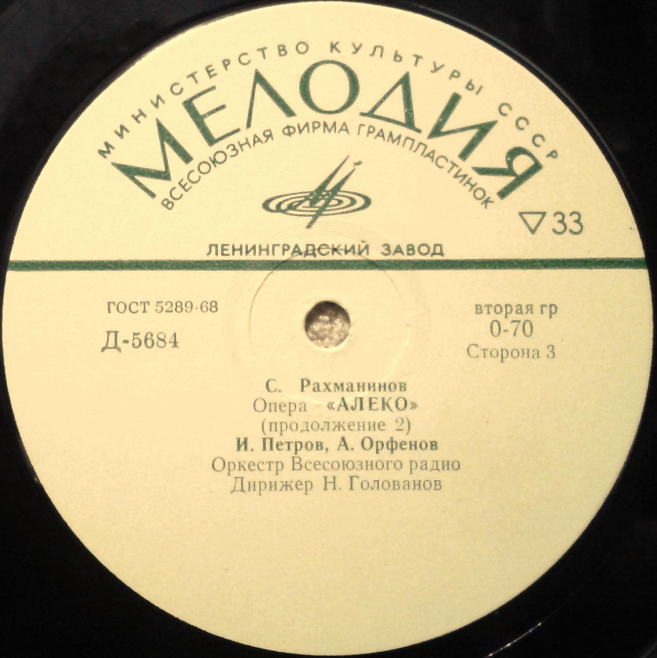 С. РАХМАНИНОВ (1873–1943): «Алеко», опера