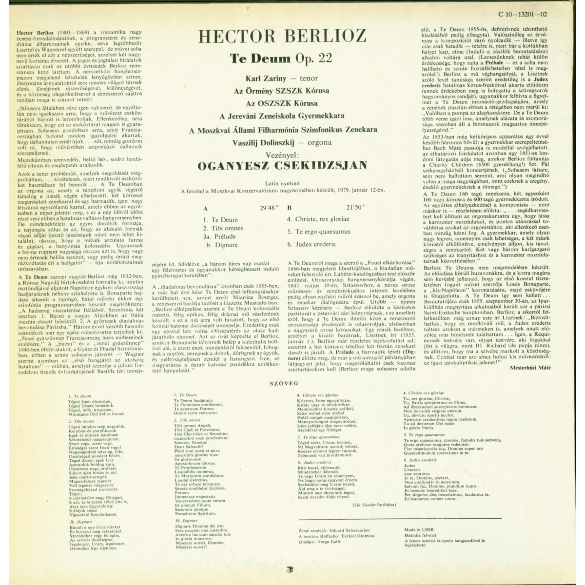 Г. БЕРЛИОЗ. TE DEUM, соч. 22
