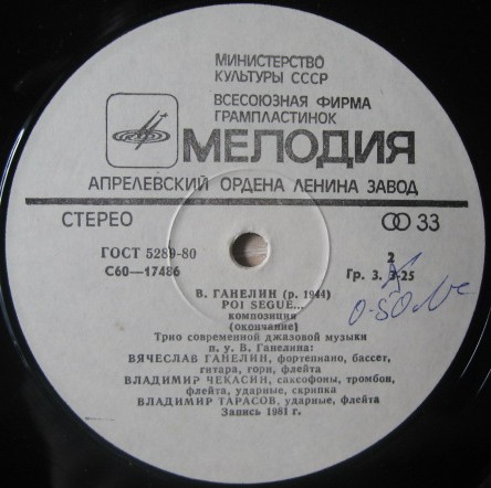 В. ГАНЕЛИН (1944): Poi segue... (Далее следует...), композиция.