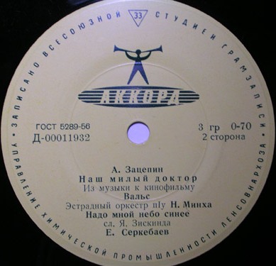 А. Зацепин. Из музыки к к/ф «Наш милый доктор»