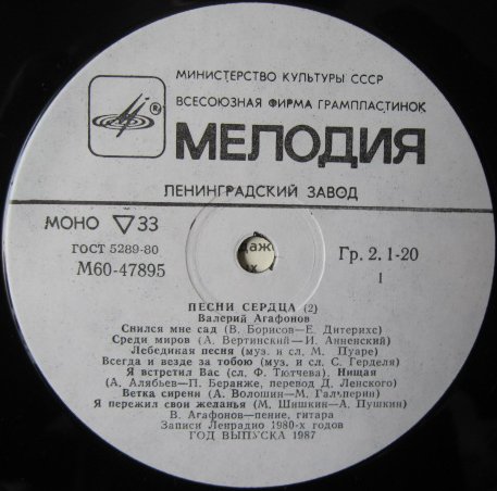 Валерий Агафонов. Песни сердца (2)