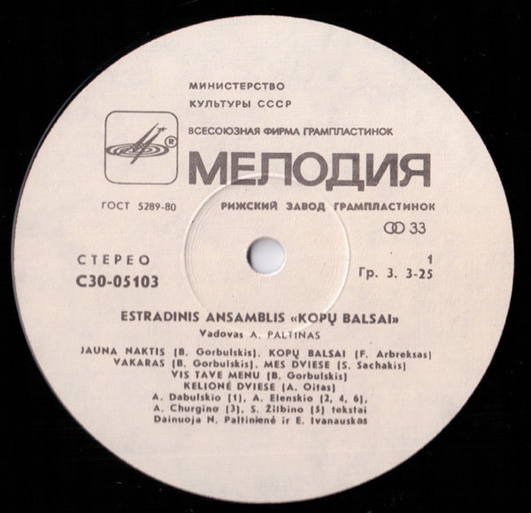 Эстрадный ансамбль "ГОЛОСА ДЮН" п/у А. Пальтинаса