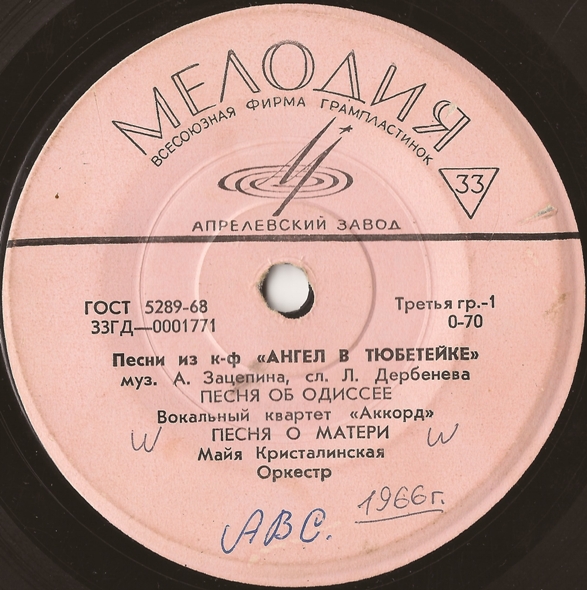 Песни из к/ф «Ангел в тюбетейке»