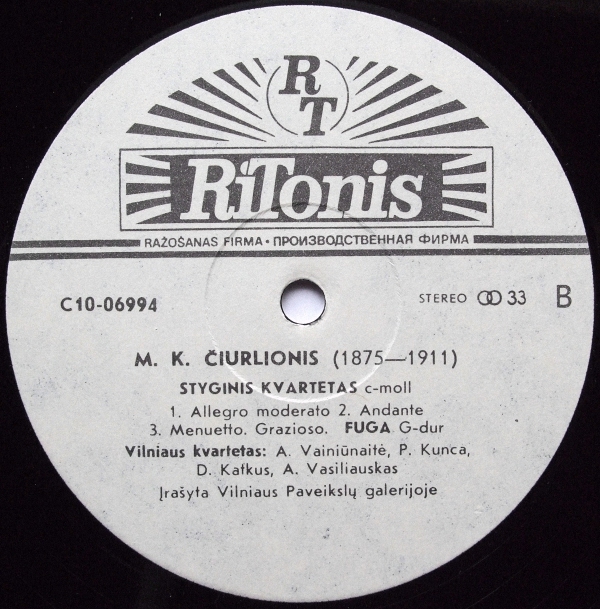 M. K. Čiurlionis. Kūriniai Styginiam Kvartetui (Vilnius Quartet)