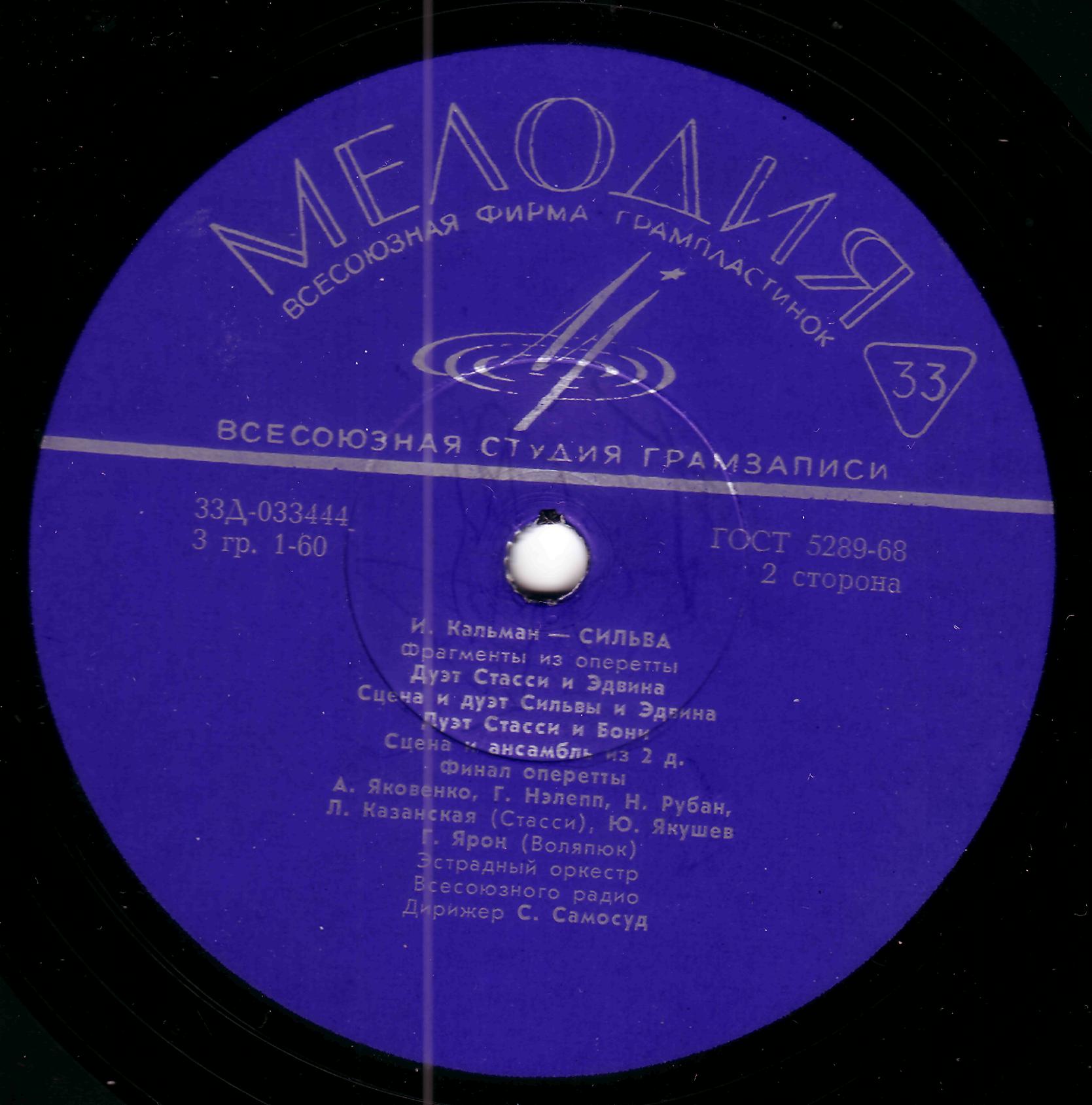 КАЛЬМАН Имре «Сильва» Фрагменты из оперетты