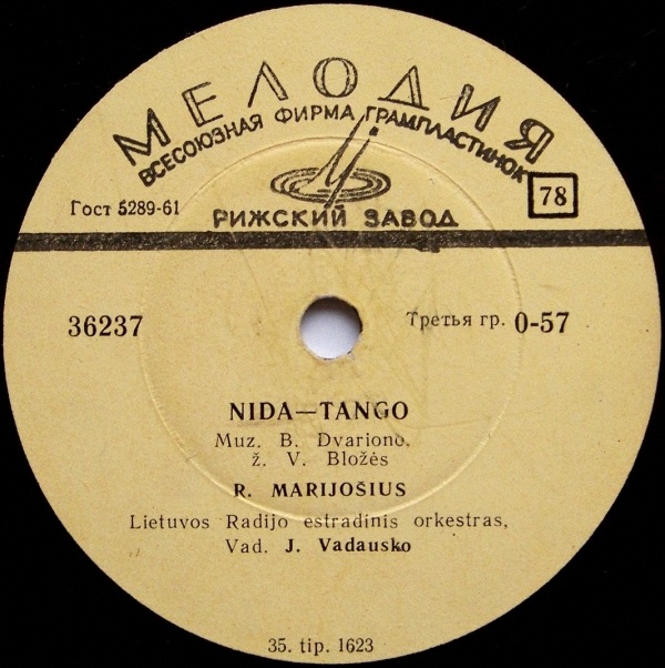 R. Marijošius ‎– Nida-Tango / Užstalės Daina