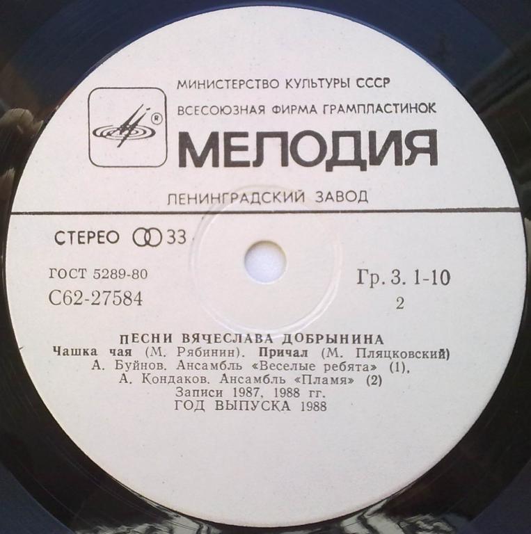 Песни Вячеслава Добрынина