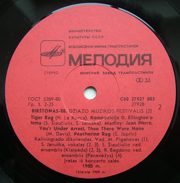 «БИРШТОНАС-88». Вторая пластинка: