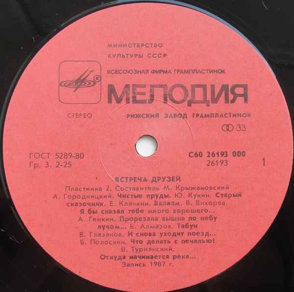 Встреча друзей. 25 лет клубу песни «Восток»