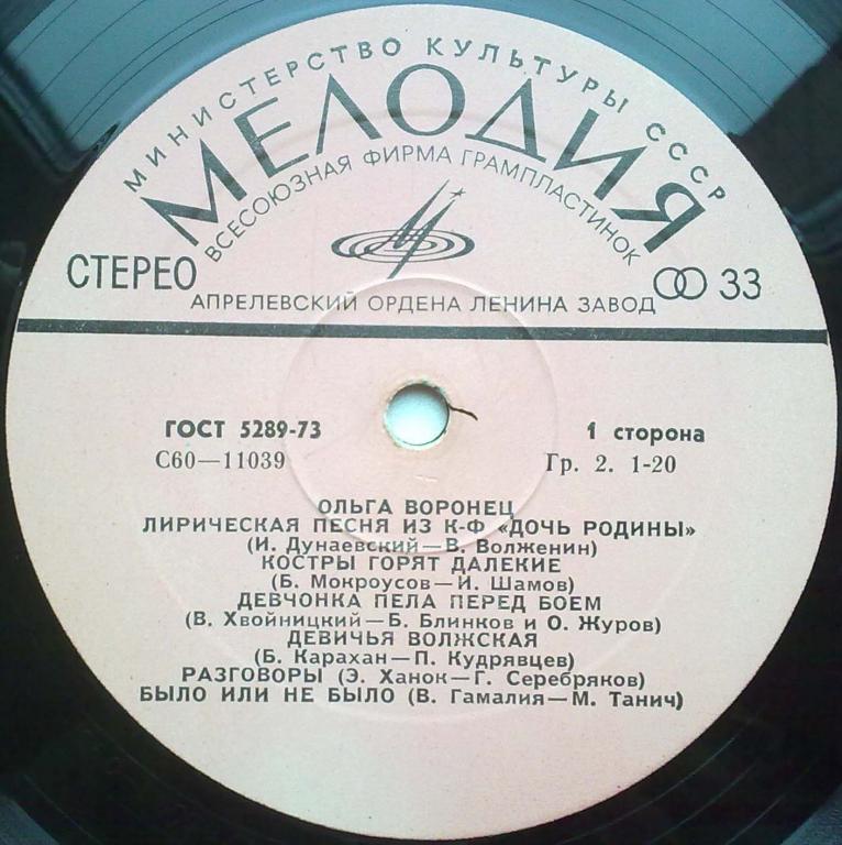 Ольга Воронец. Родные напевы. Песни советских композиторов