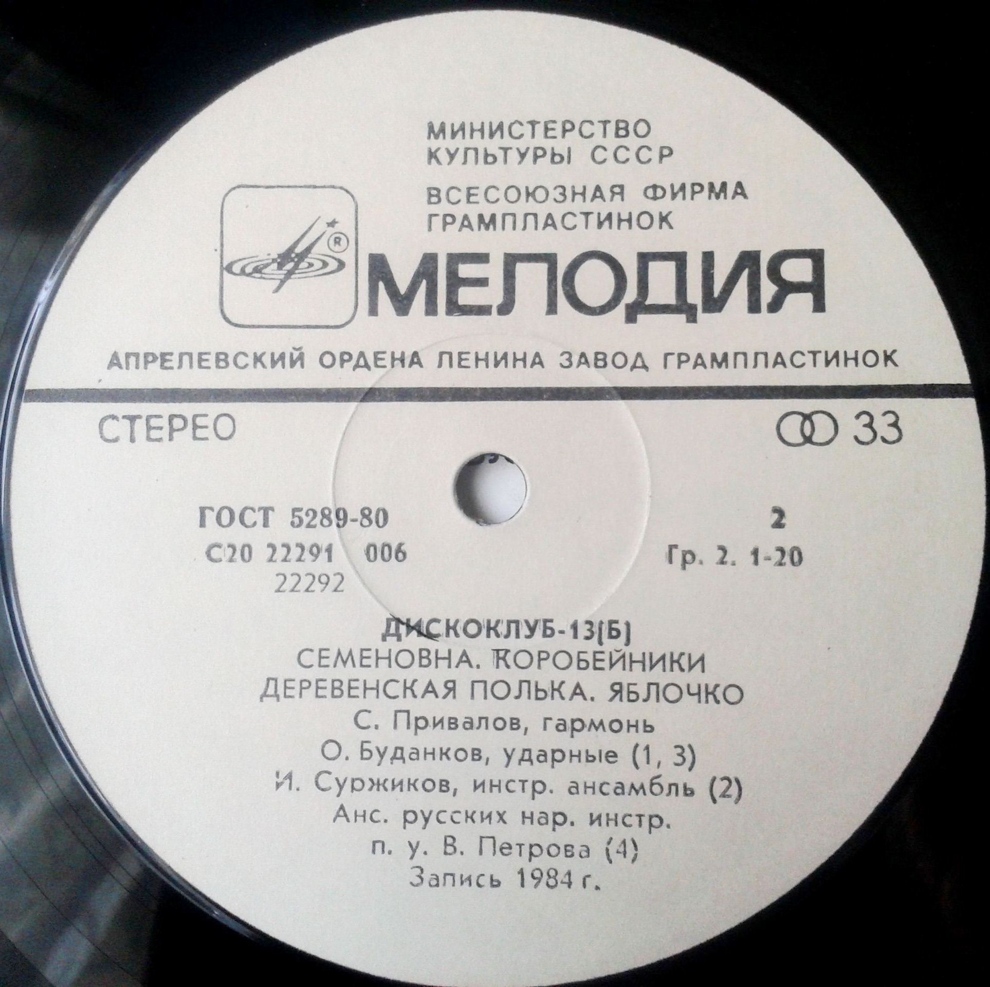 ДИСКОКЛУБ 13 (Б). Русские народные песни и мелодии