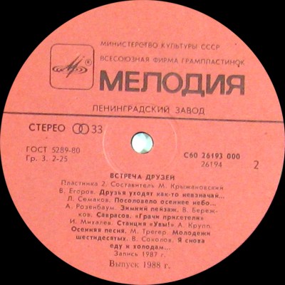 Встреча друзей. 25 лет клубу песни «Восток»