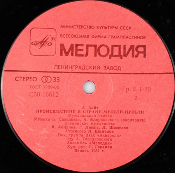 А. ХАЙТ: Происшествие в стране Мульти-Пульти (музыкальная сказка)