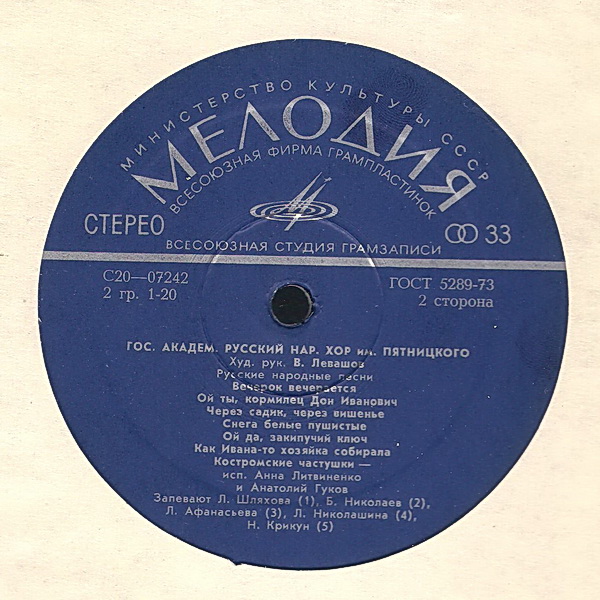 Государственный академический русский народный хор им. Пятницкого