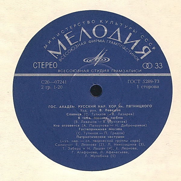 Государственный академический русский народный хор им. Пятницкого