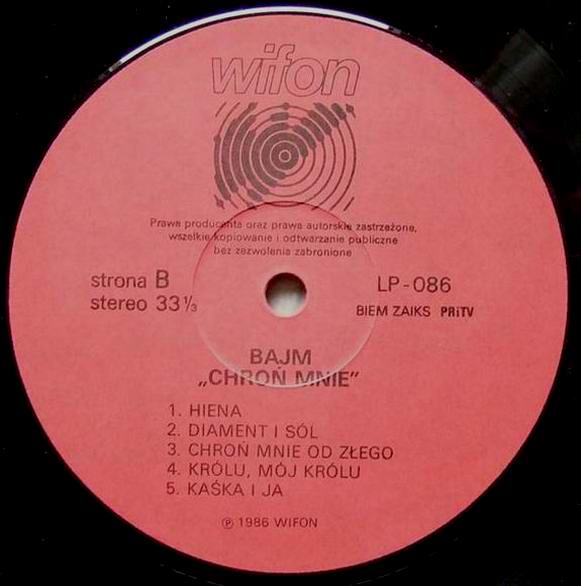 Bajm ‎– Chroń Mnie [по заказу польской фирмы WIFON, LP 086]