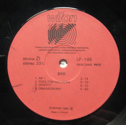 Ziyo ‎– Ziyo [по заказу польской фирмы WIFON, LP 145]