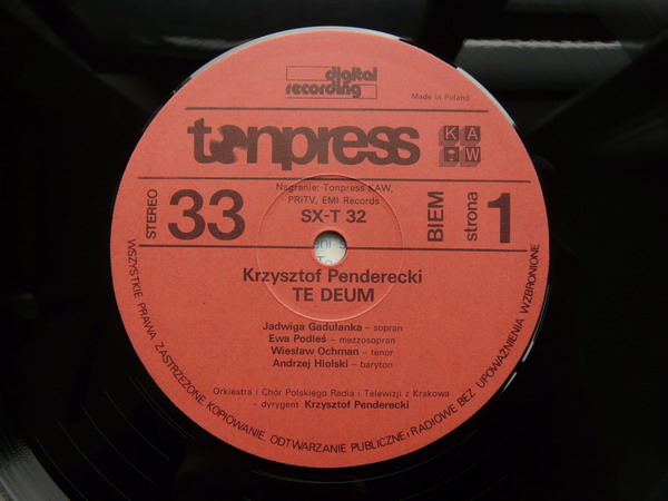 Krzysztof PENDERECKI "Te Deum - Lacrimosa" [по заказу польской фирмы TONPRESS, SX-T32]