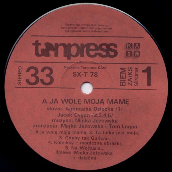 Maria Jeżowska - "A ja wolę moją mamę" [по заказу польской фирмы TONPRESS]