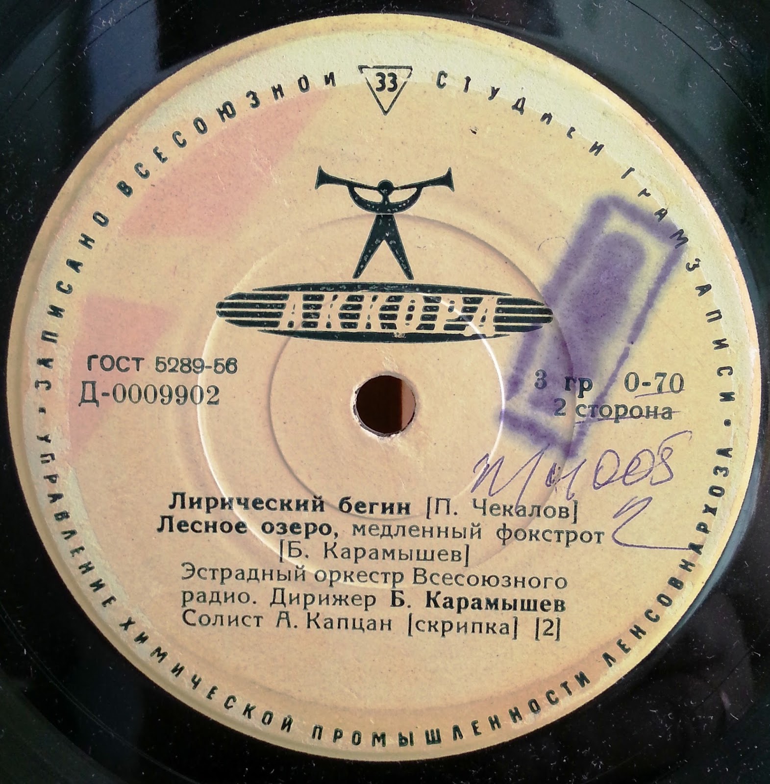 ЭСТРАДНЫЙ ОРКЕСТР п/у Б. КАРАМЫШЕВА