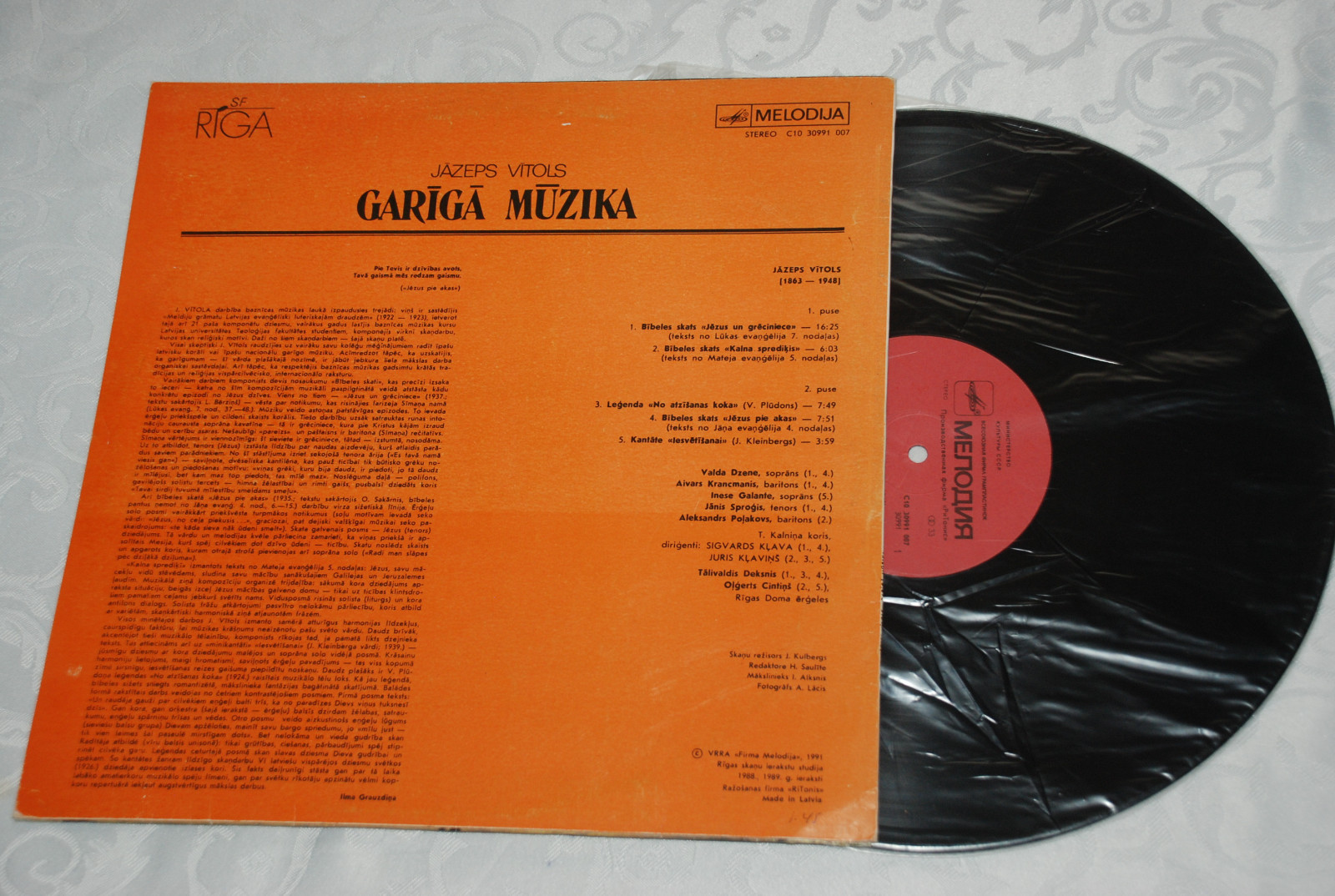 Я. ВИТОЛС: Духовная музыка (на латышском языке) / Jazeps Vitols: Gariga muzika