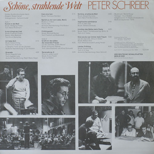 Peter SCHREIER: Schöne, strahlende Welt [по заказу немецкой фирмы ETERNA, 8 26 946]