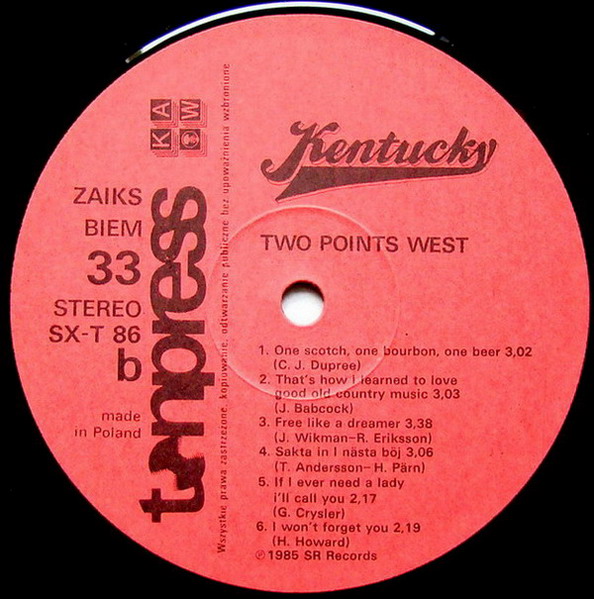 KENTUCKY - Two Points West [по заказу польской фирмы TONPRESS]