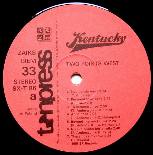 KENTUCKY - Two Points West [по заказу польской фирмы TONPRESS]